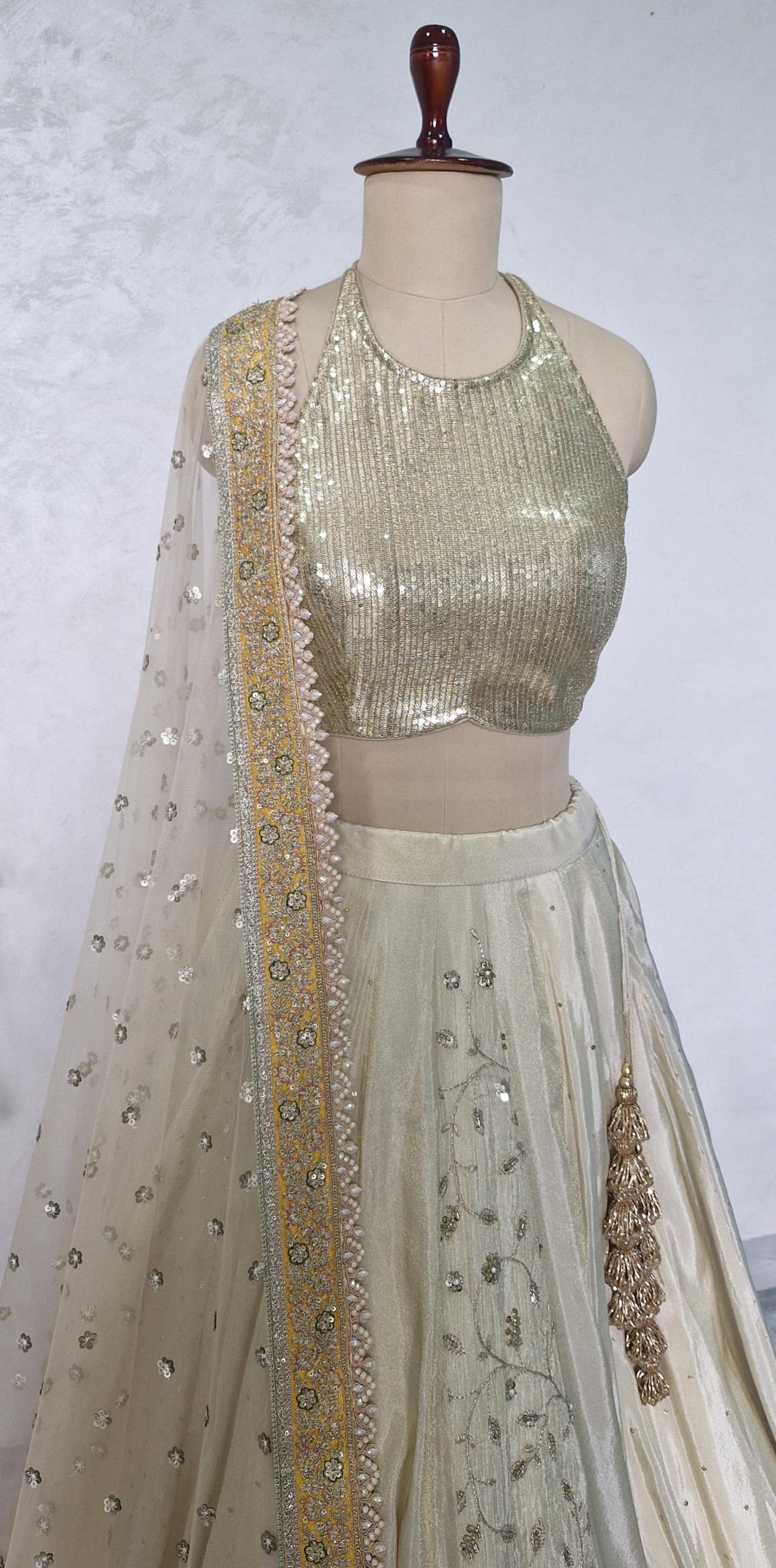 Gold Tissue Silk Lehenga Choli DVMTD_0252