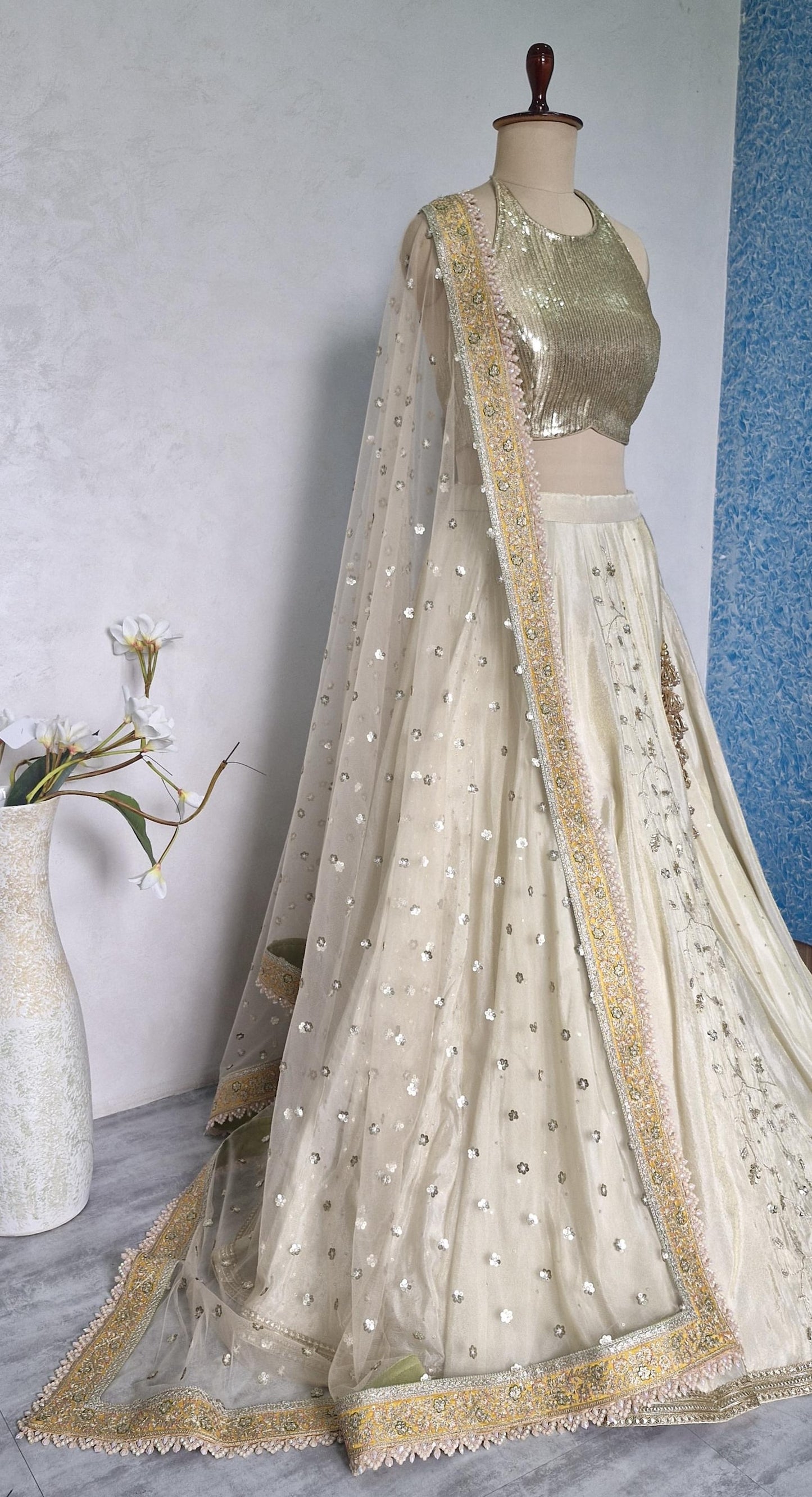 Gold Tissue Silk Lehenga Choli DVMTD_0252