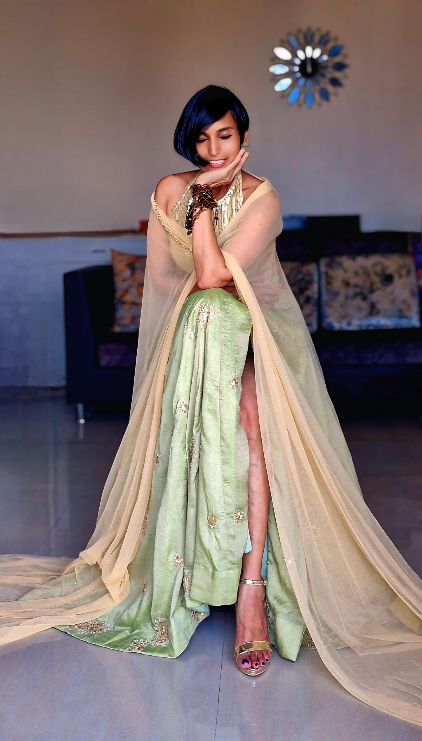 Pistachio Green Embroidered Art Silk Lehenga Choli DVMTD_0278