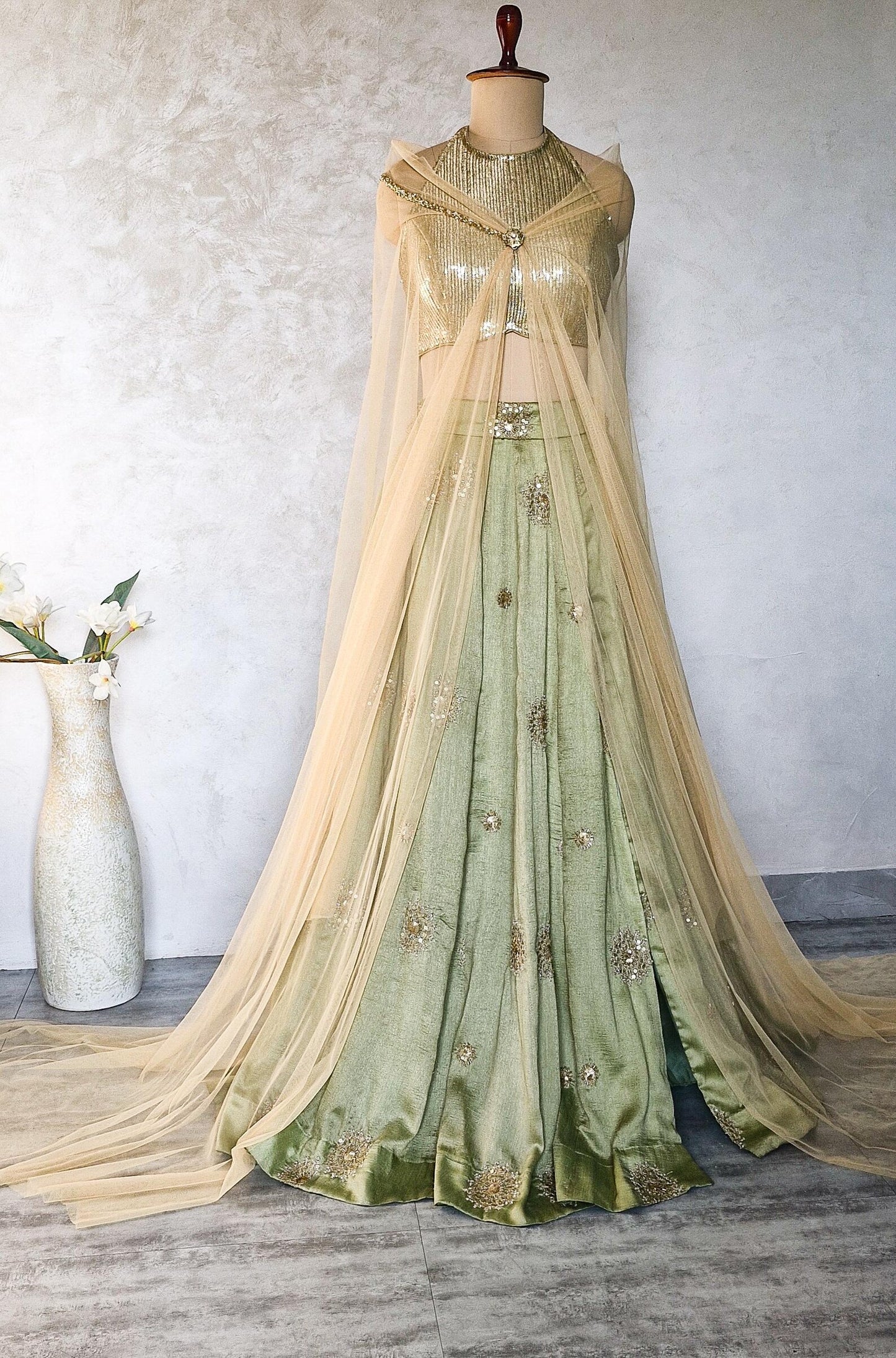 Pistachio Green Embroidered Art Silk Lehenga Choli DVMTD_0278