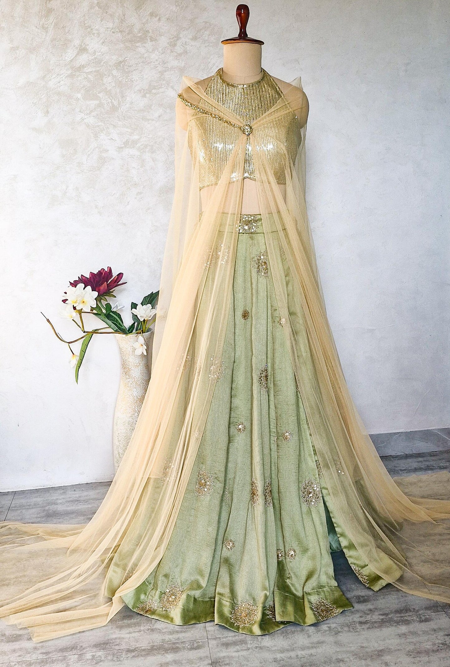 Pistachio Green Embroidered Art Silk Lehenga Choli DVMTD_0278