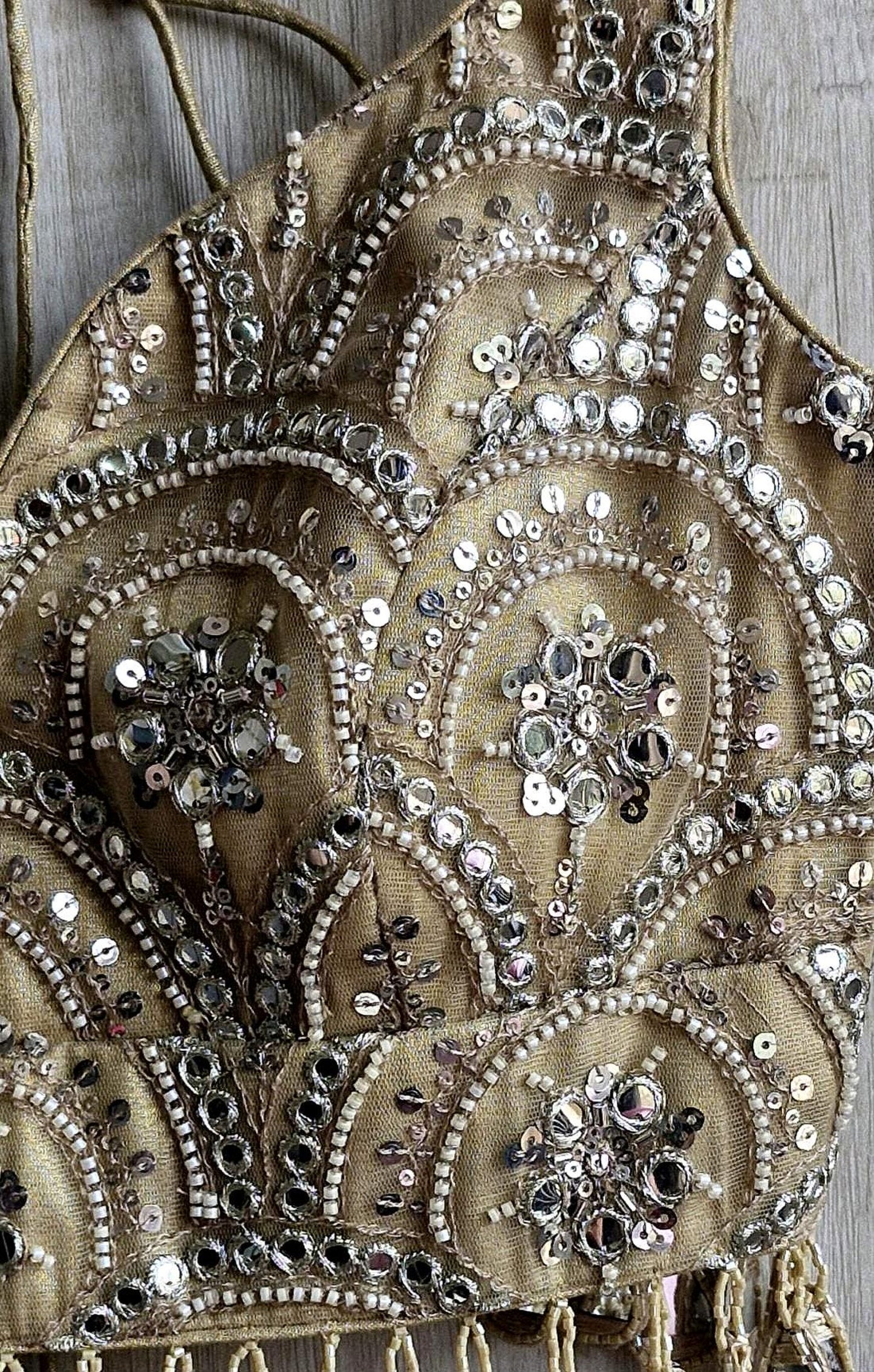 Embroidered Gold Bridal Deep Sweetheart Neck Blouse DVBL_464
