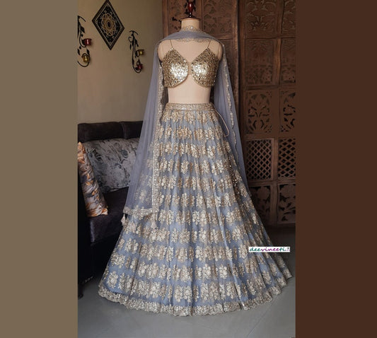 Grey Embroidered Net Lehenga Choli DVMTD_0213