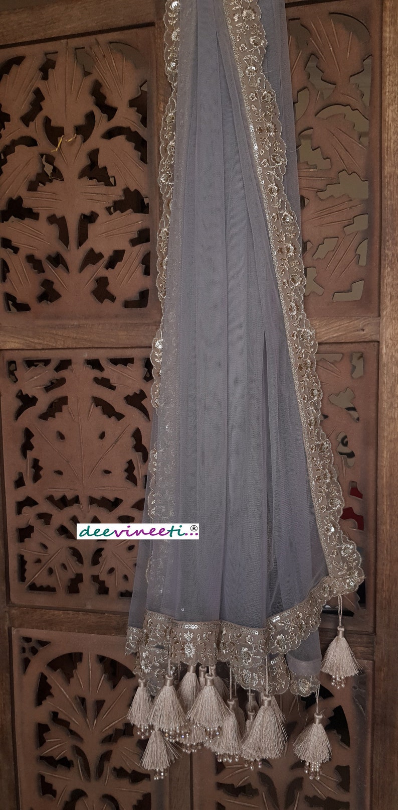 Grey Embroidered Net Lehenga Choli DVMTD_0213