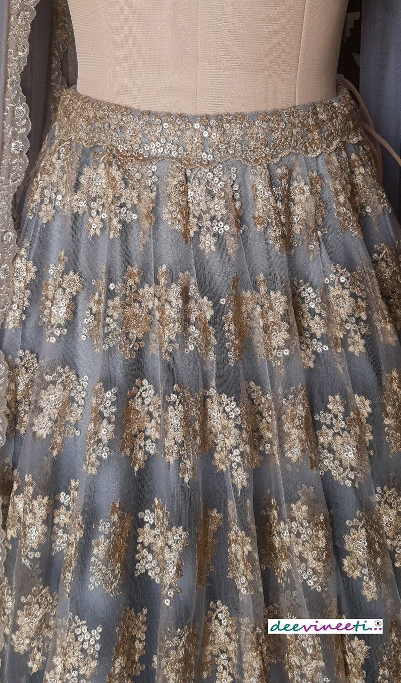 Grey Embroidered Net Lehenga Choli DVMTD_0213