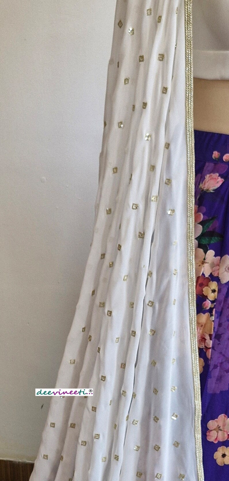 Purple Floral Printed Lehenga Set DVMTD_0232