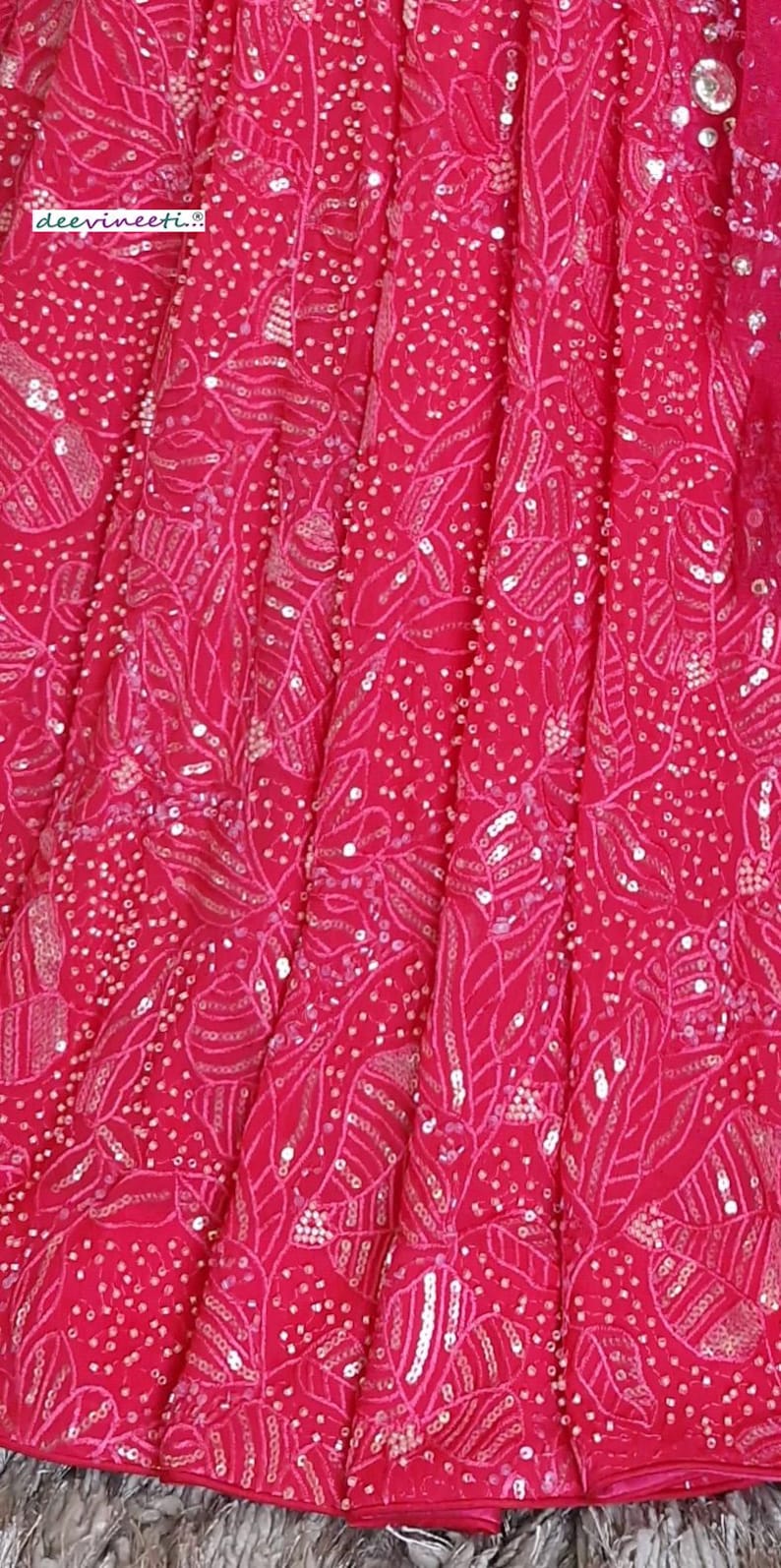 Hand Embroidered Hot Pink Mermaid Lehenga Choli DVMTD_0258
