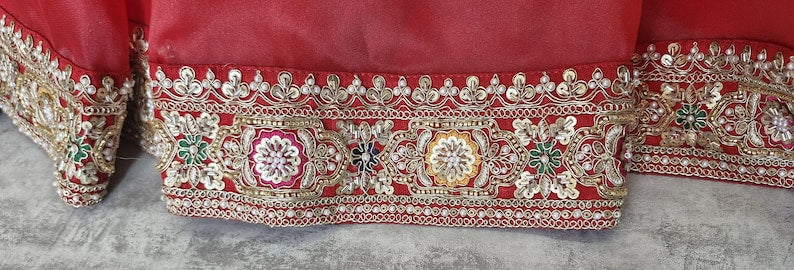 Red Embroidered Organza Lehenga Choli DVMTD_0262