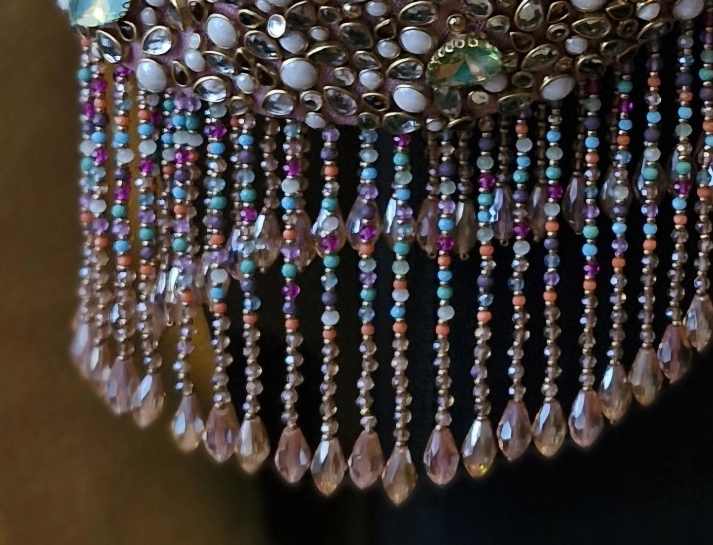 Hand Embroidered Dusty Pink Blouse, Beads & Kundan Embellishment, Bralette DVBL_481