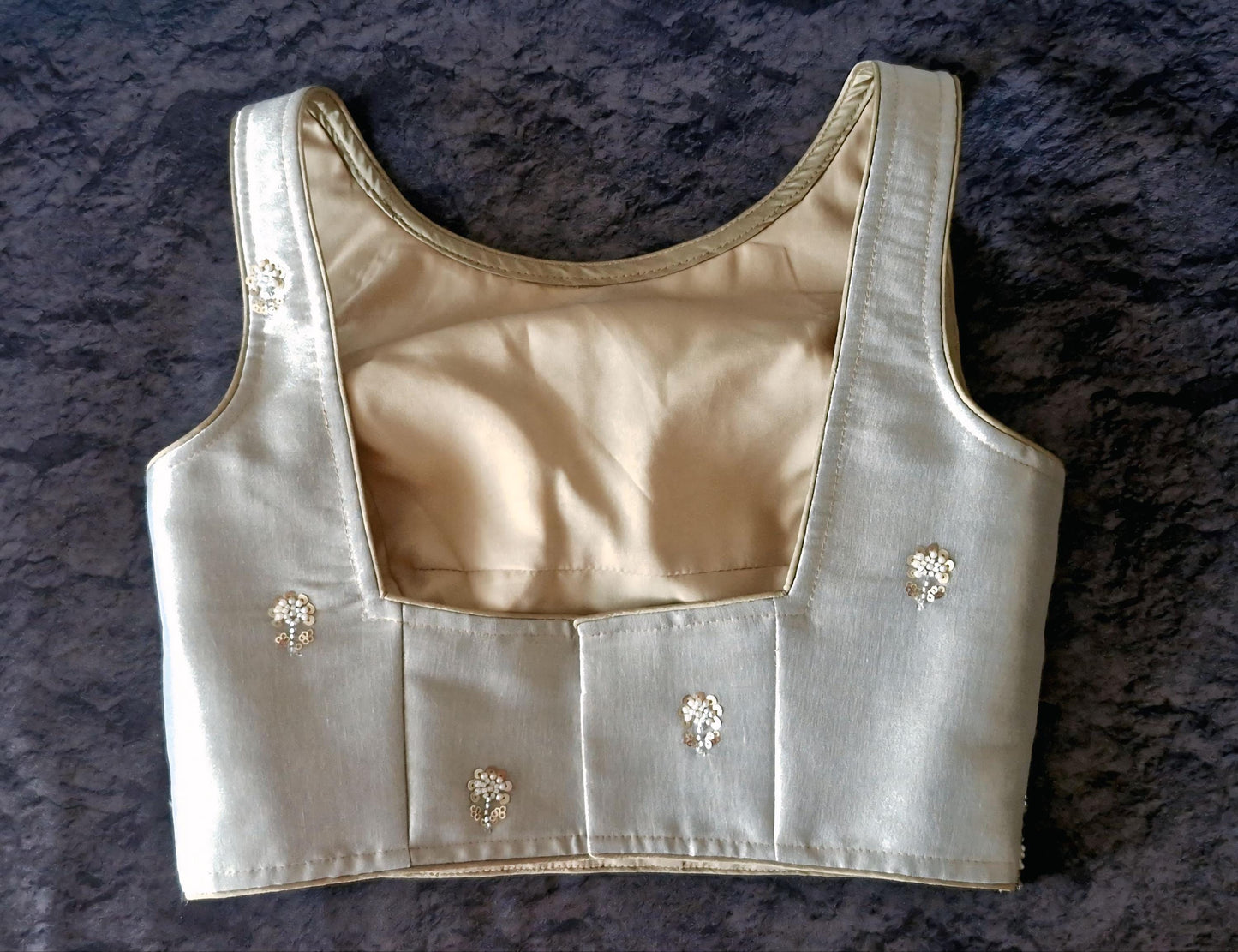 Gold Silver Embroidered Tissue Silk Pants, Top Co-ord Set DVCW_004