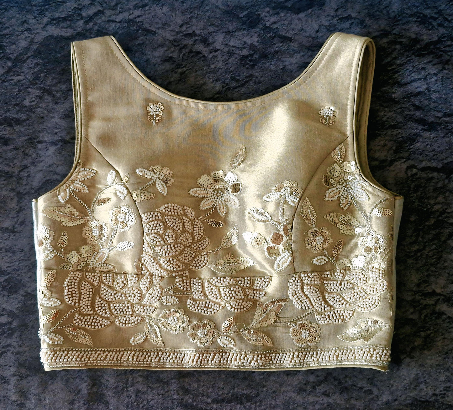 Gold Silver Embroidered Tissue Silk Pants, Top Co-ord Set DVCW_004